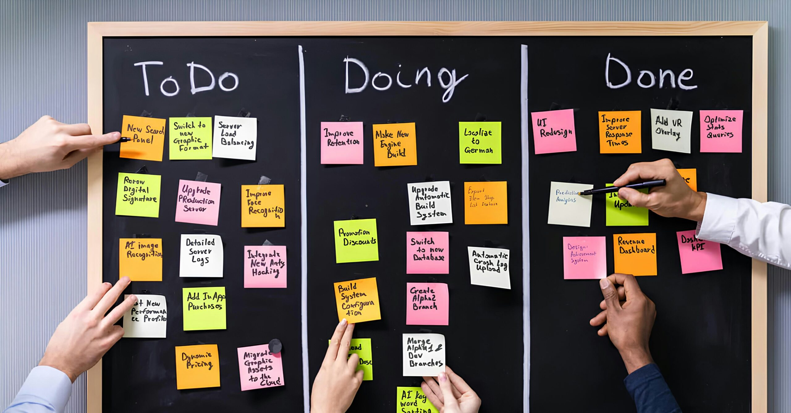Post it note kanban board
